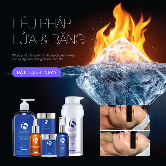 Liệu trình căng bóng da chuẩn thảm đỏ iS Clinical Fire & Ice Facial