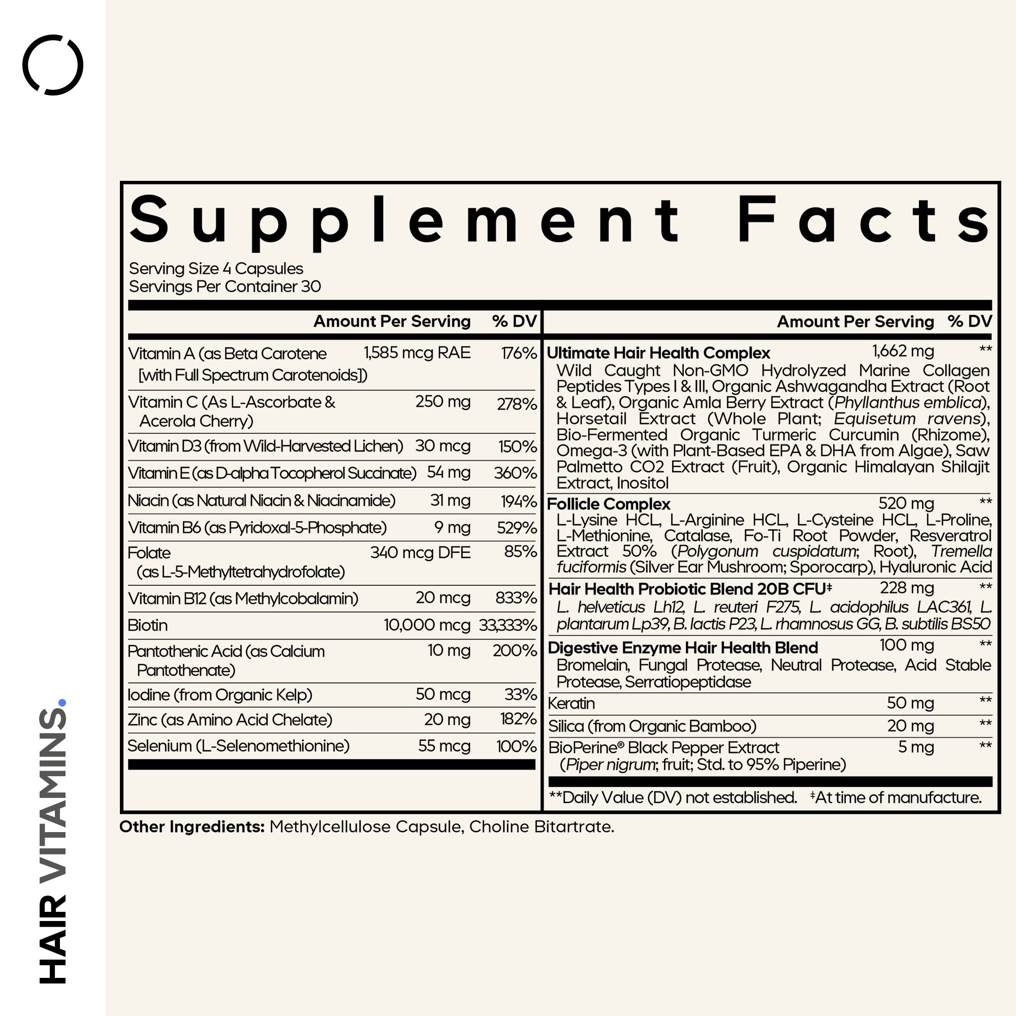 Codeage Vitamins Hair 120 Capsules
