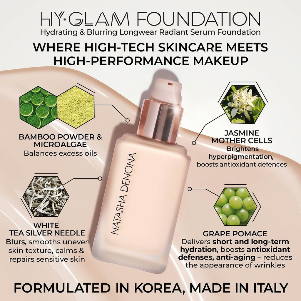 Natasha Denona Hy-Glam Hydrating & Blurring Longwear Radiant Serum Foundation 30ml